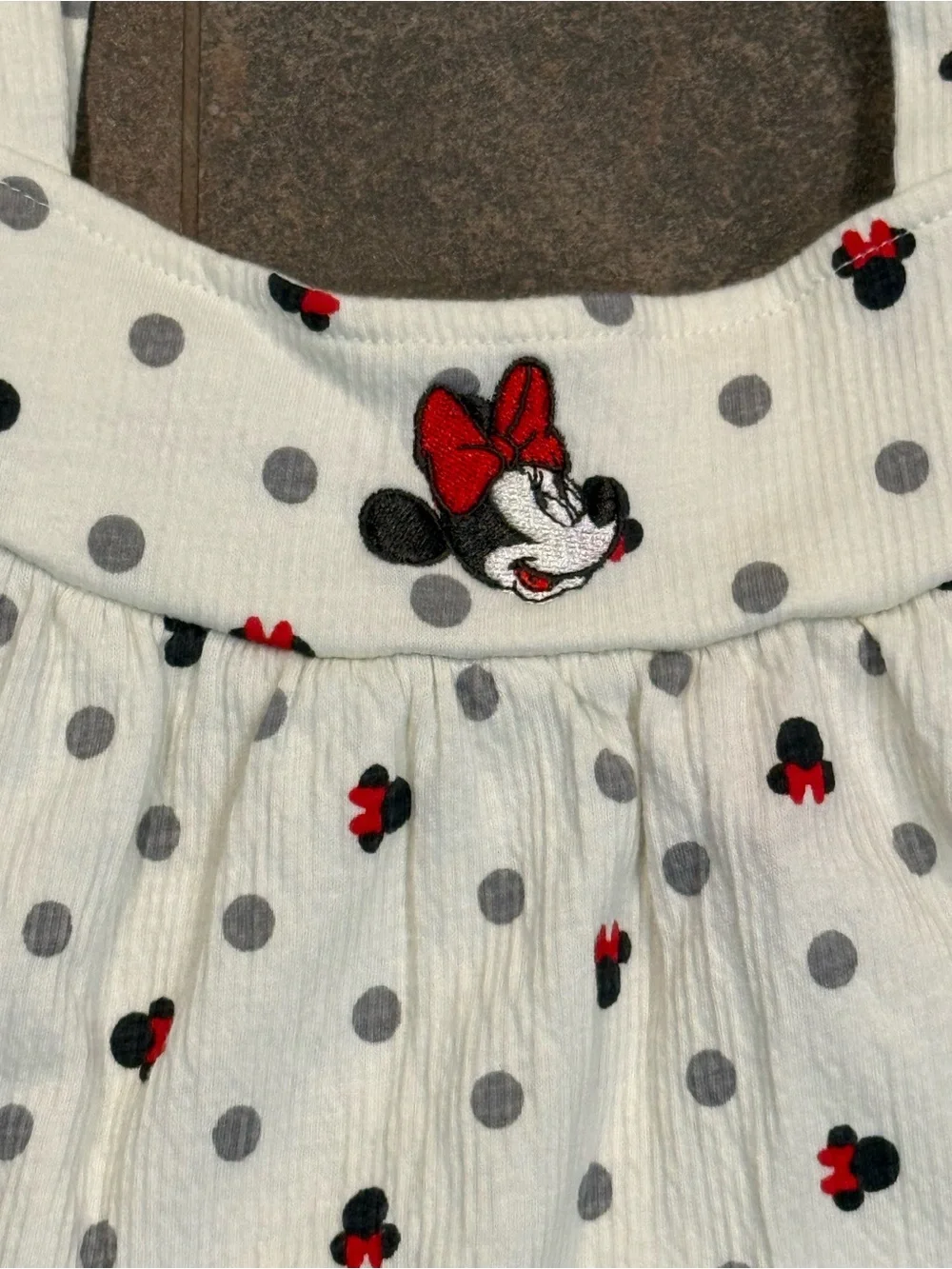 Disney Minnie Mouse Cream Polka Dot Tank & Shorts Set with Headband